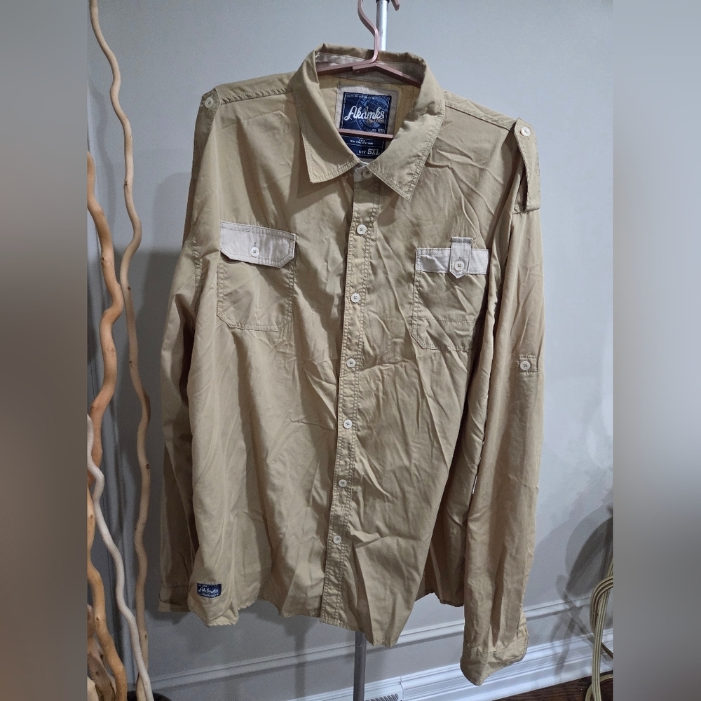 Akademiks Khaki Button-Up Shirt Sz.5XL